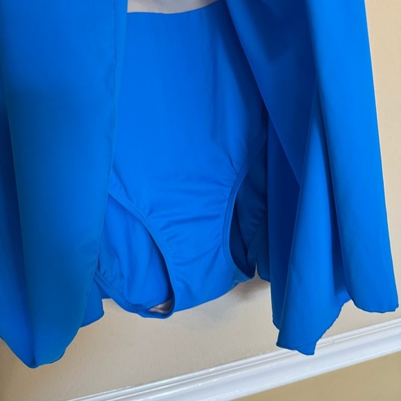 Swimsuits for All Plus Size 26 Chlorine Resistant Blue Tank Swimdress Beach Pool - Picture 7 of 16